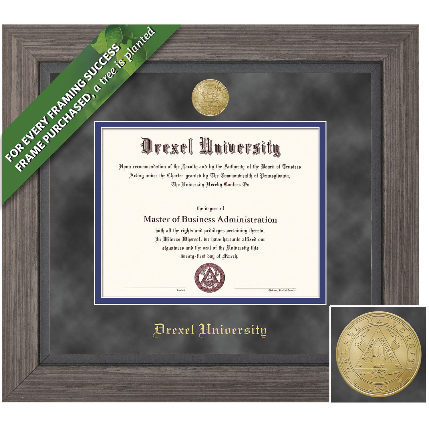 Framing Success 11 x 14 Greystone Gold Medallion Bachelors, MastersDiploma Frame