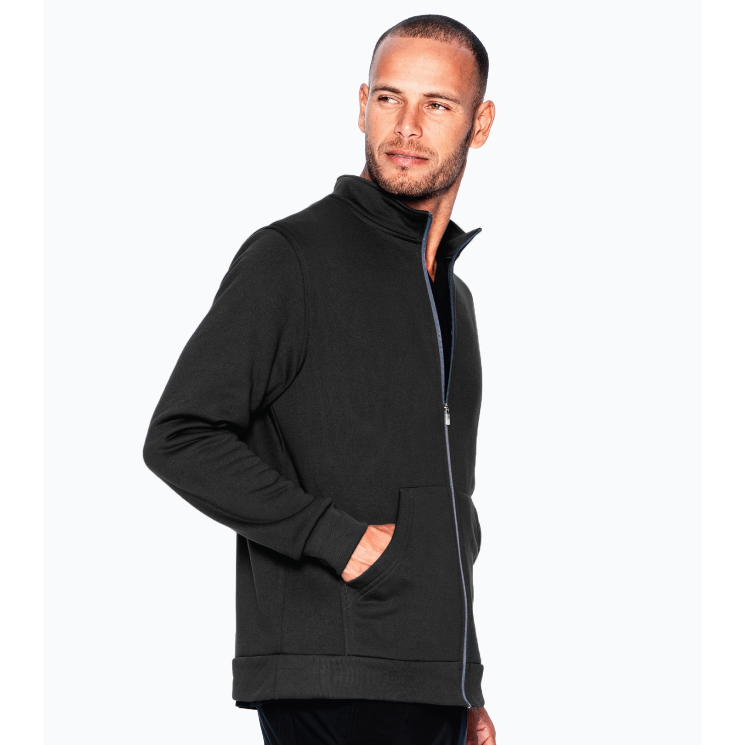 Urbane Mens Fleece Warm-Up Jacket