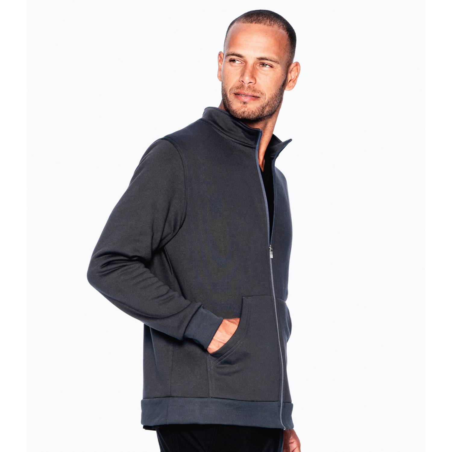 Urbane Mens Fleece Warm-Up Jacket