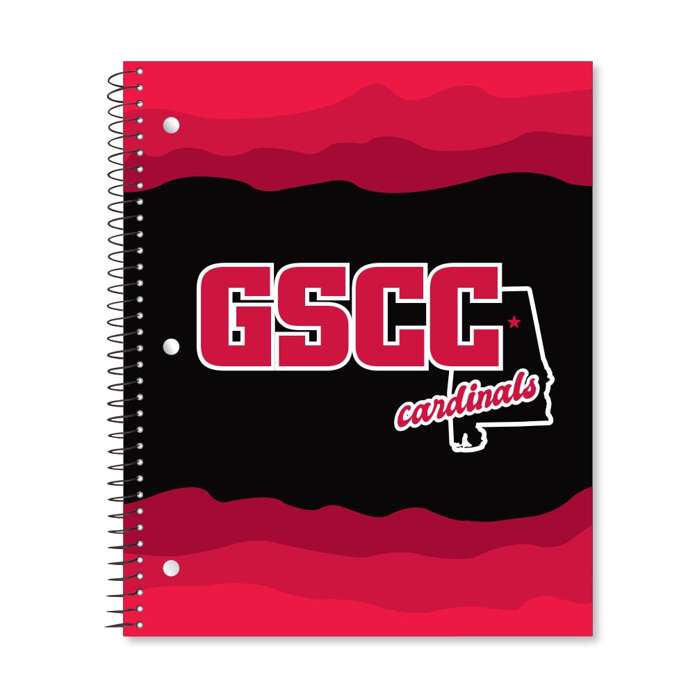 Digi State Outline 3 Subject 11"x9" College Ruled Spiral Notebook