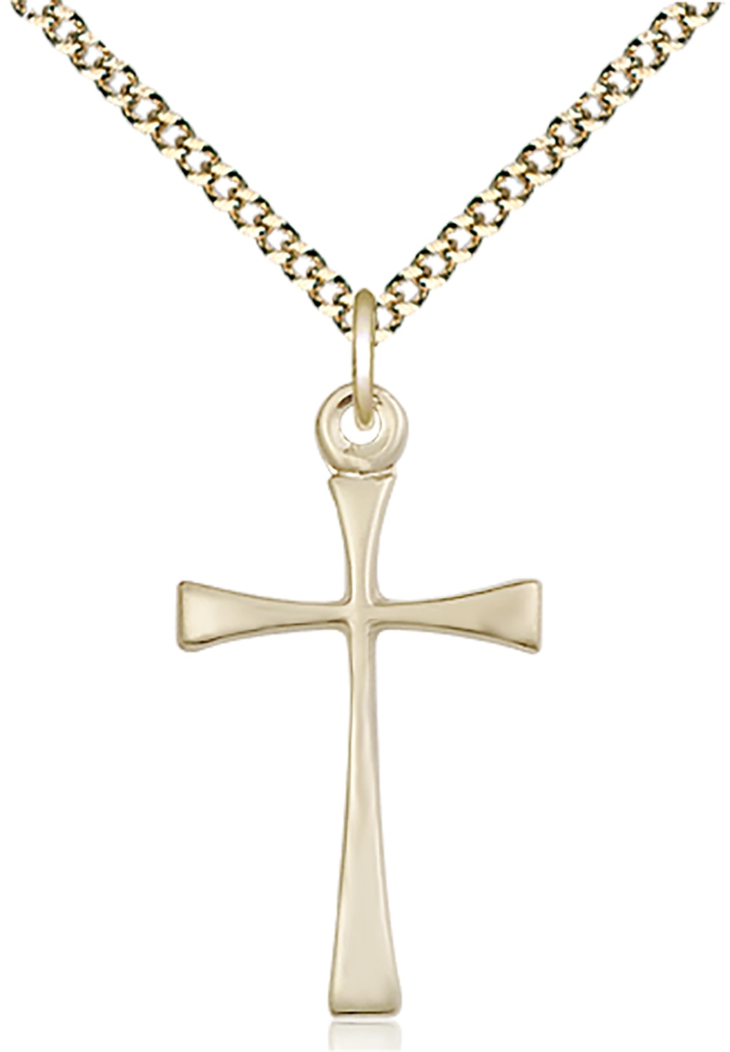 14kt Gold Filled Maltese Cross Pendant on an 18-inch Gold Plate Light Curb Chain.  Handmade in the USA