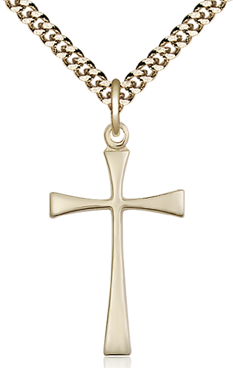 14kt Gold Filled Maltese Cross Pendant on an 24-inch Gold Plate Heavy Curb Chain.  Handmade in the USA