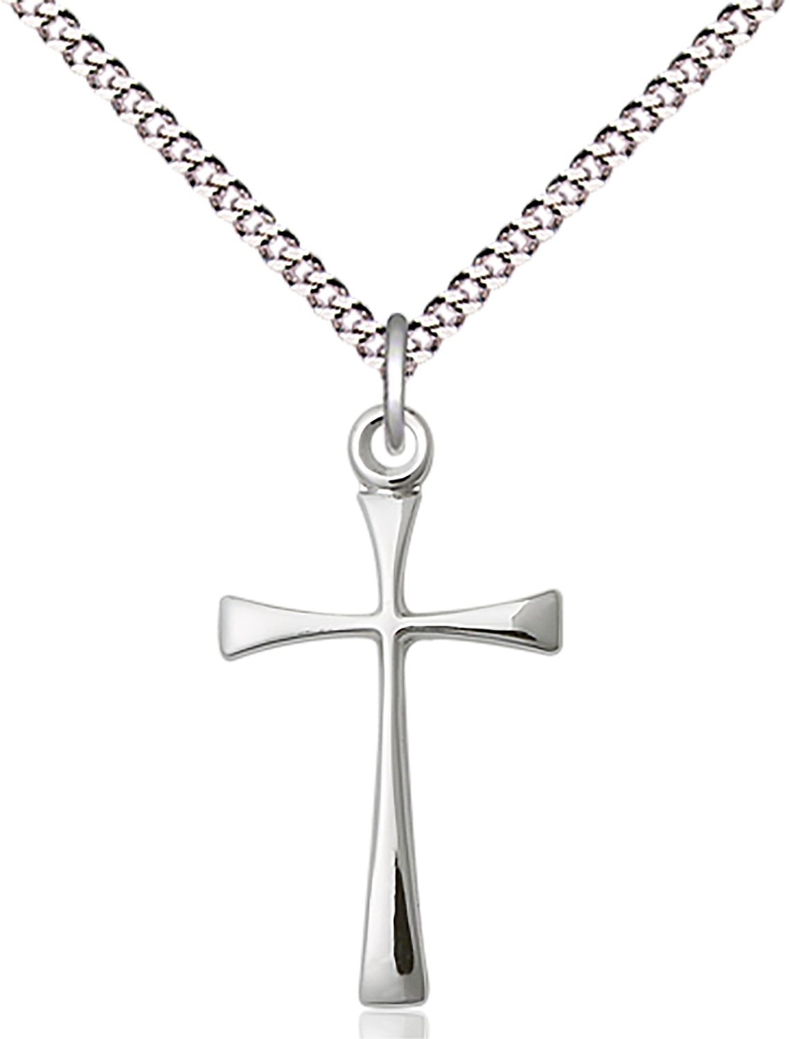 Sterling Silver Maltese Cross Pendant on an 18-inch Light Rhodium Light Curb Chain.  Handmade in the USA