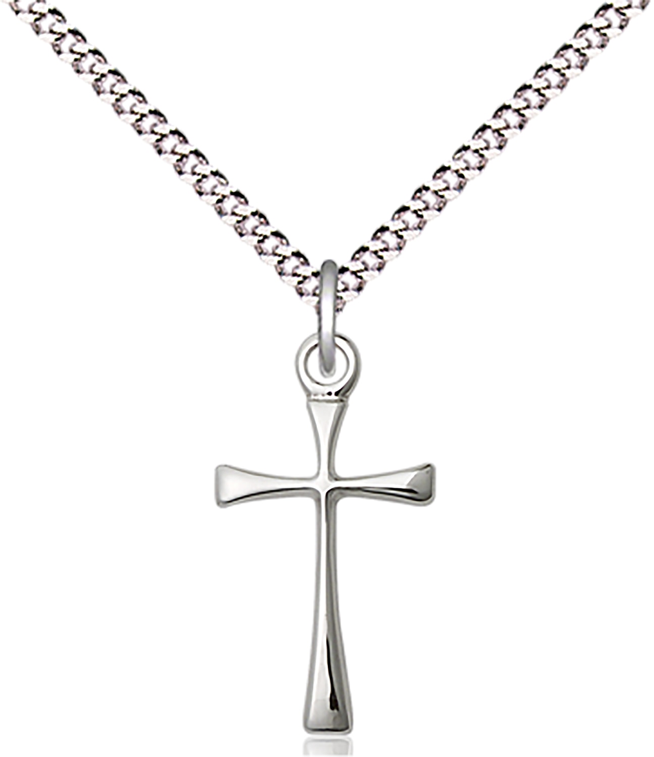 Sterling Silver Maltese Cross Pendant on an 18-inch Light Rhodium Light Curb Chain.  Handmade in the USA