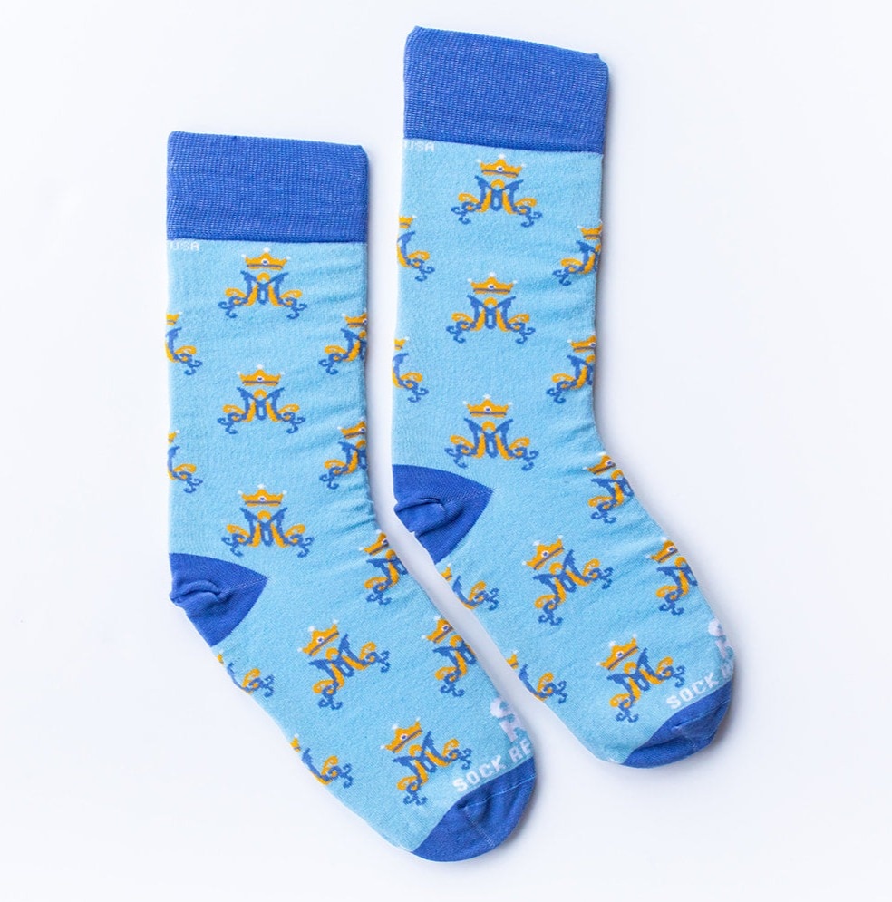 Sock Religious by Catholic Concepts OSFM Marian Monogram Adult Socks