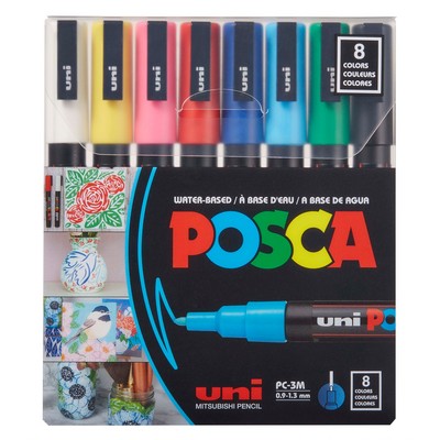 POSCA PAINT MRK FINE SET OF 8-3M