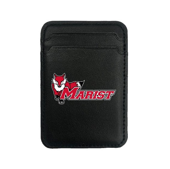 Marist College - Leather Wallet Sleeve (Top Load, Mag Safe), Black, Classic V1