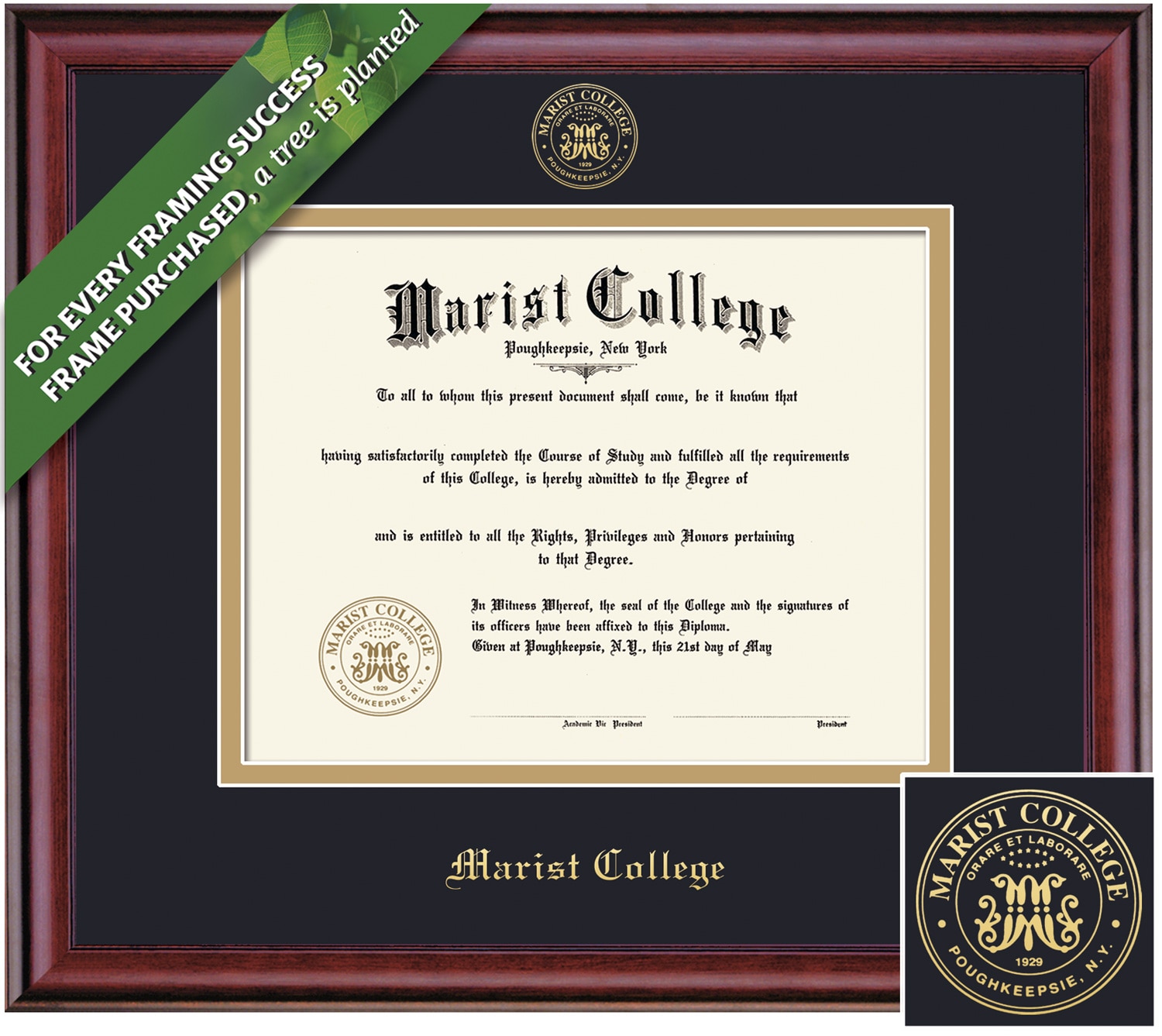 Framing Success Classic Double Matted Masters Degree Diploma Frame in a Burnished Cherry Finish