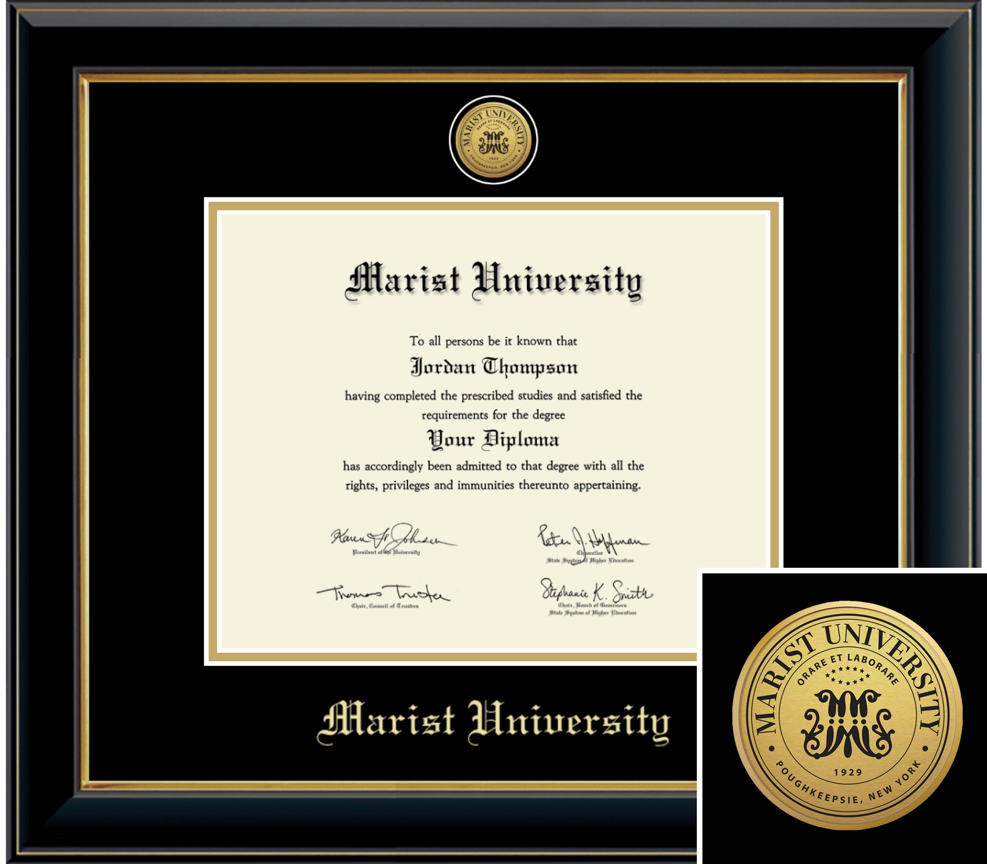 Church Hill Classics Onyx 8x10 Black Diploma Frame