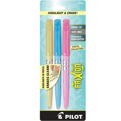 Pilot Frixion Light Pastel Highlighter Erasable 3Pack Assorted