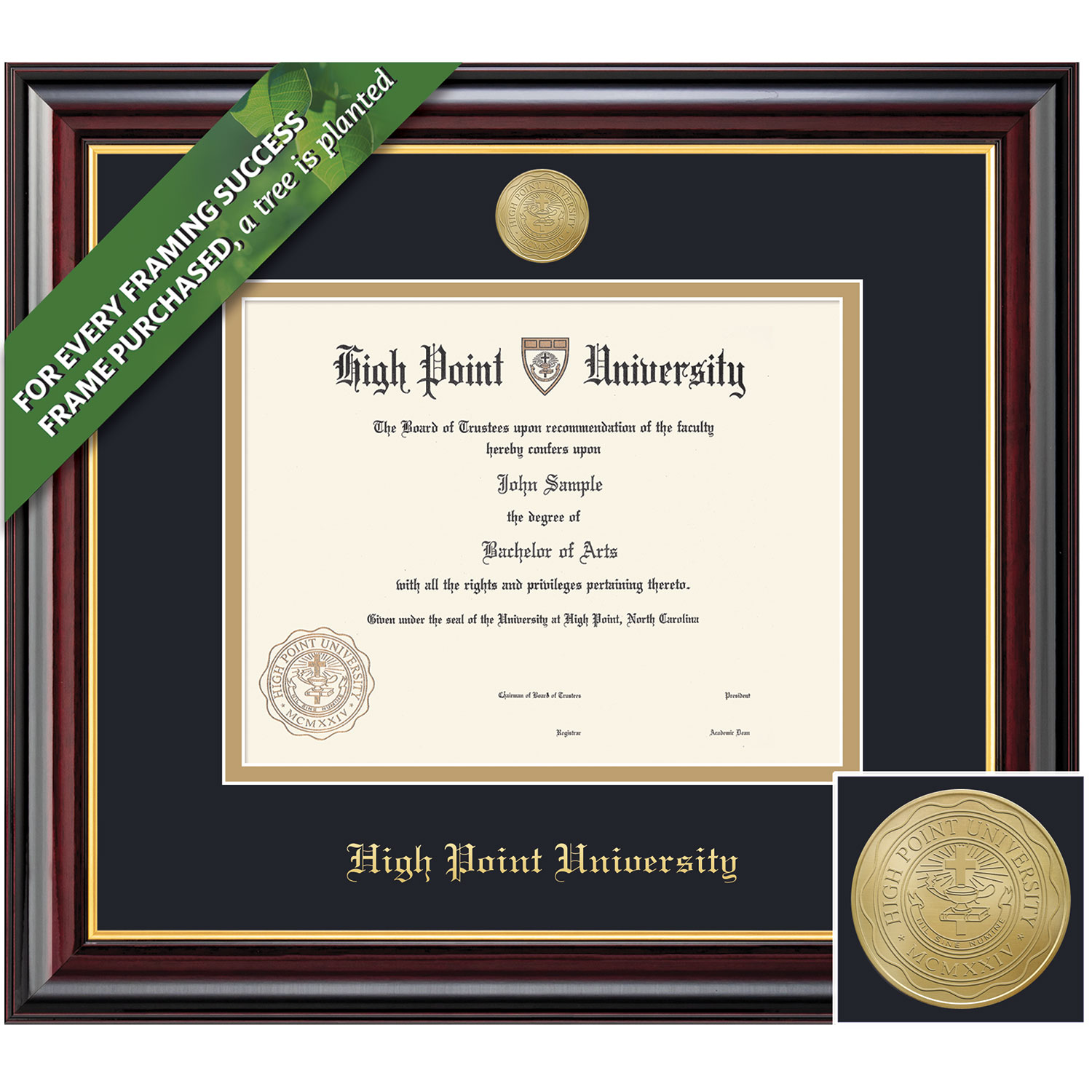 Framing Success 8.5 x 11 Windsor Gold Medallion Masters Diploma Frame