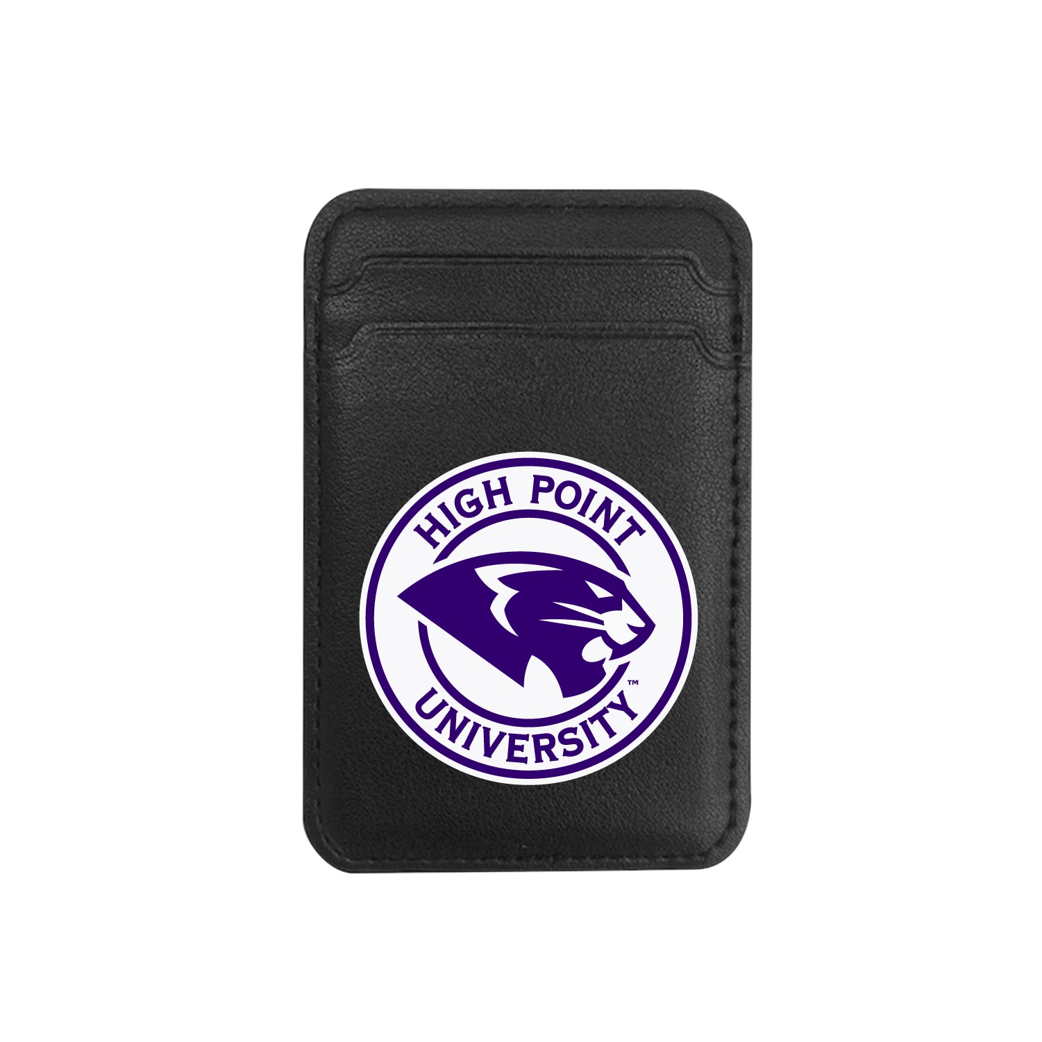 High Point University - Leather Wallet Sleeve (Top Load, Mag Safe), Black, Classic V1