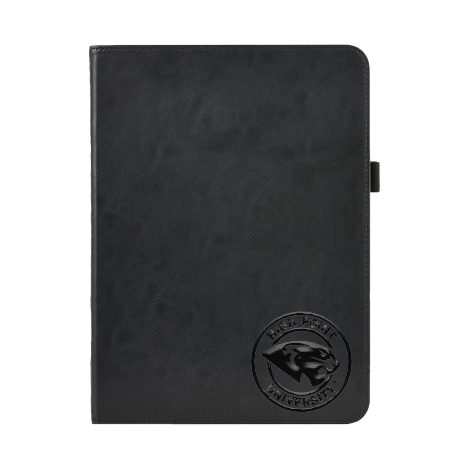 High Point University Black Leather Folio Tablet Case, Alumni V2 - iPad (9th gen)