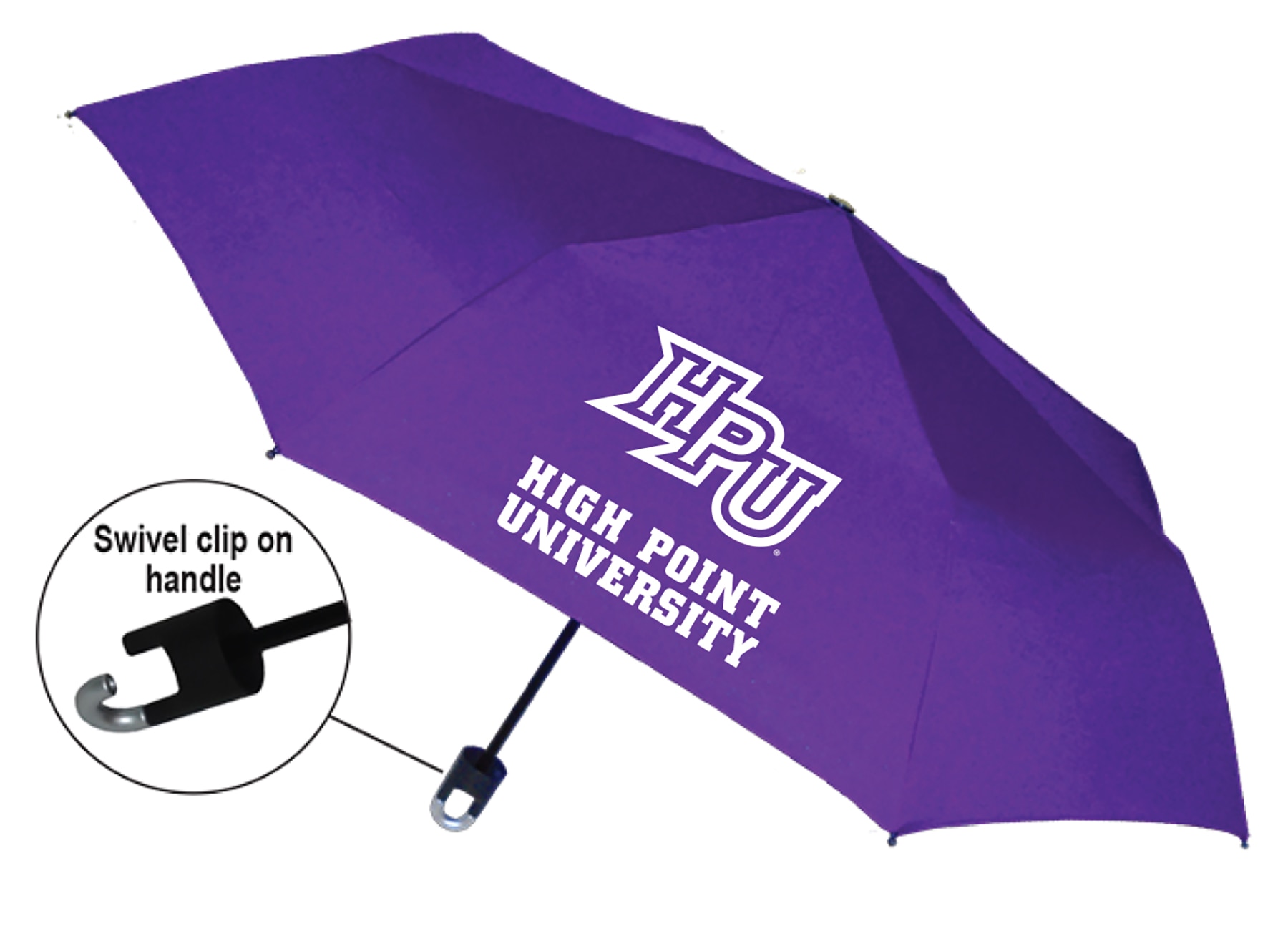"Storm Clip" Mini Folding Emblematic Solid Umbrella 42" Coverage