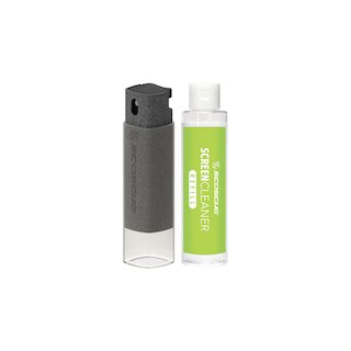 Scosche 2-in-1 Spray Mist Screen Cleaner & Microfiber Cloth with Bonus Refill 20ml- Gray