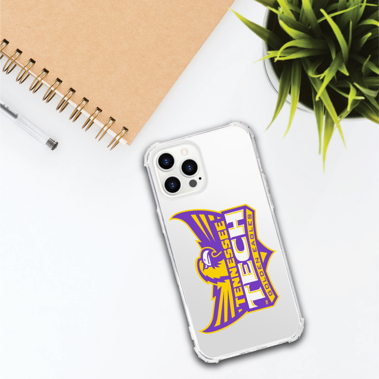 Tennessee Technological University Golden Eagles Clear Tough Edge Phone Case, Classic- iPhone 13 Pro
