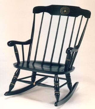 Boston Rocker in Black with Silk Screen