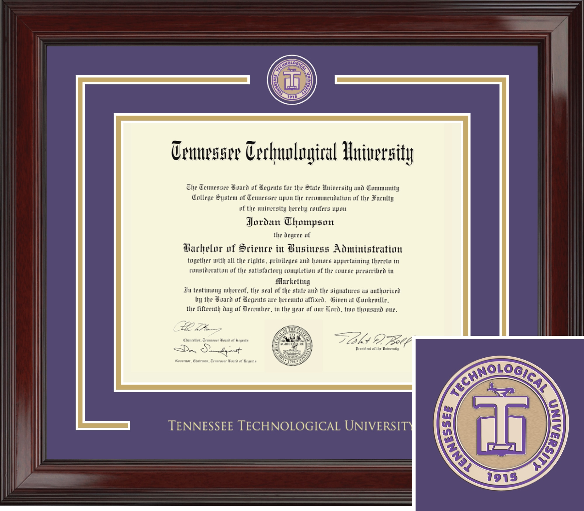 Church Hill Classics 8.5x11, Showcase, Cherry, Bachelors, Masters, PhD, Diploma Frame