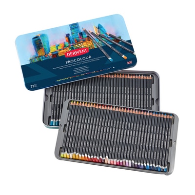 Derwent Procolour Pencil Set, 72-Pencil Tin Set