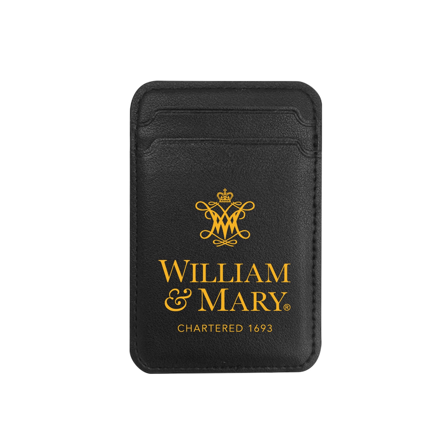 College of William & Mary V2 - Leather Wallet Sleeve (Top Load, Mag Safe), Black, Classic V1
