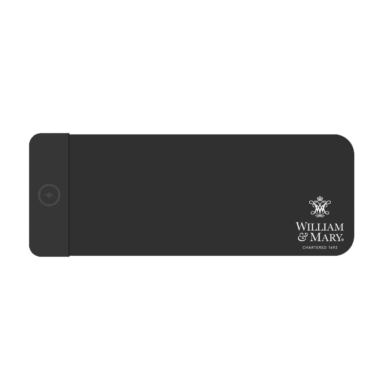 College of William & Mary Cloth Wireless Charging Desk Mat, Black, Classic V1