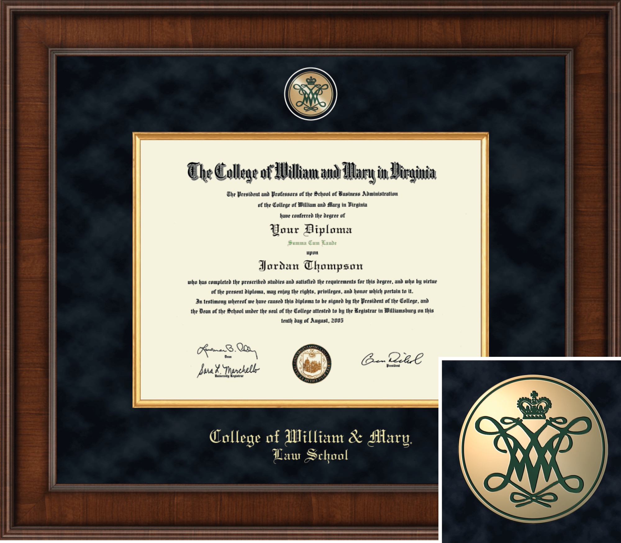 Church Hill Classics Presidential Diploma Frame - Law