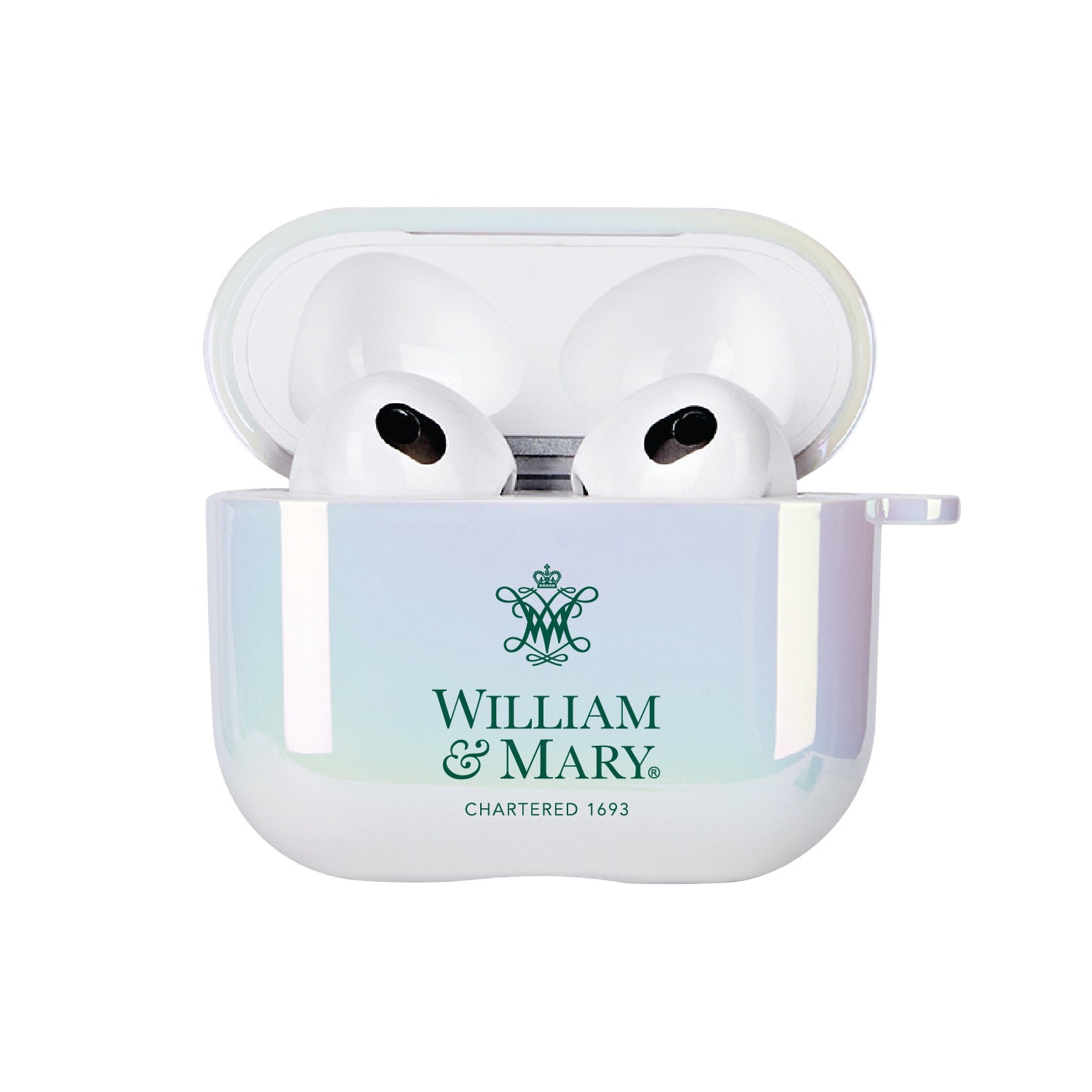 College of William & Mary - Airpod 3rd Gen Case (TPU), Iridescent White, Classic V1