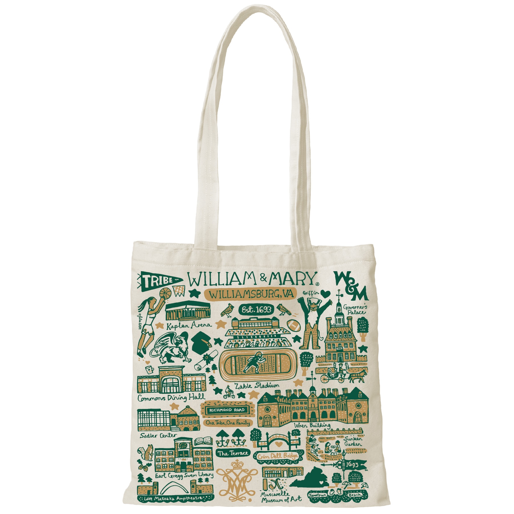 William & Mary Julia Gash Tote canvas Backpacks and Bags