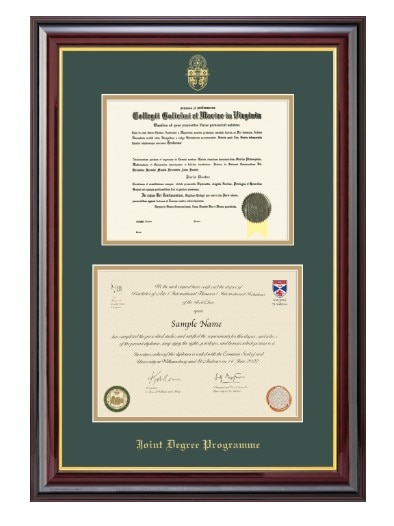 Framing Success 10x13 and 11.7x16.5 Windsor Gold Embossed School Seal Double Diploma Frame