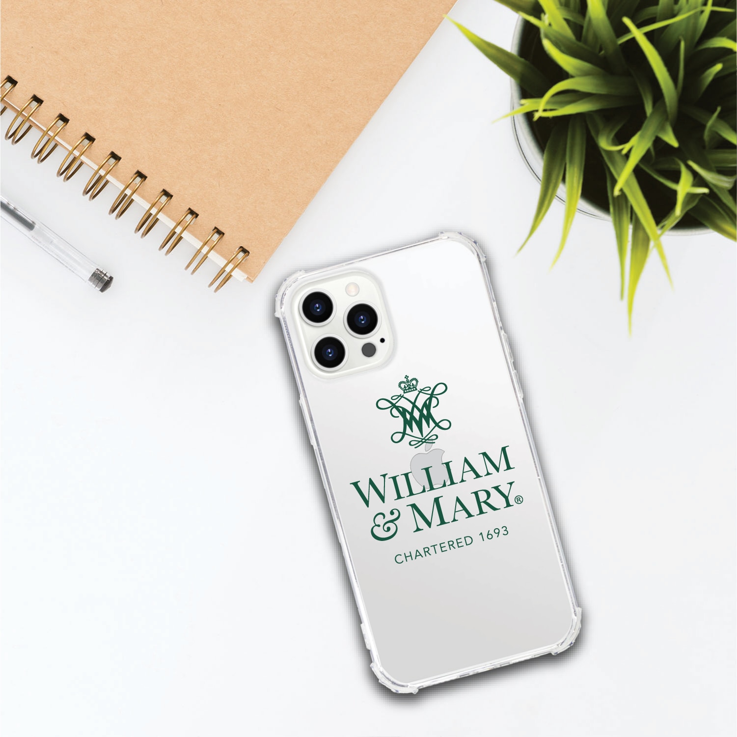 College of William & Mary Griffins Clear Tough Edge Phone Case, Classic- iPhone 13 Pro