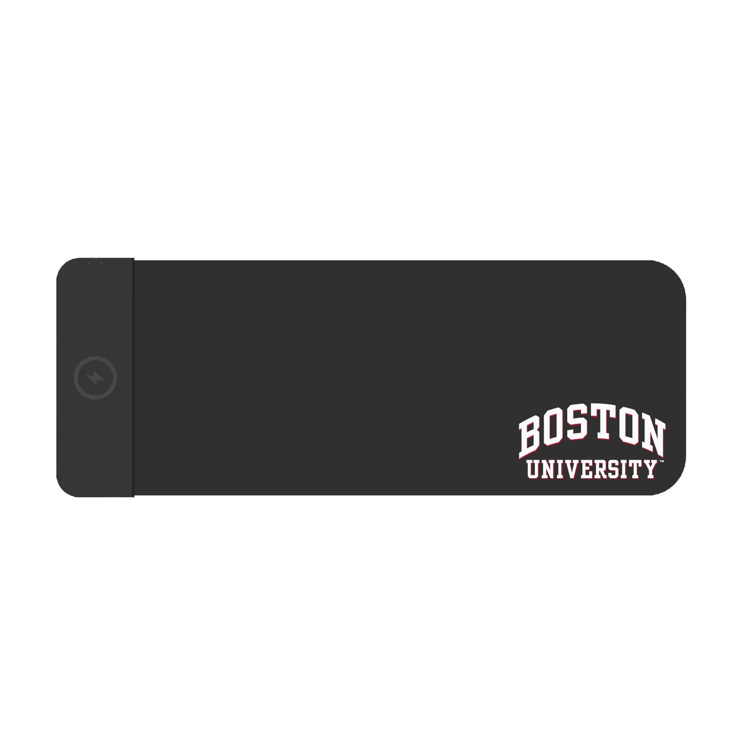 Boston University Cloth Wireless Charging Desk Mat, Black, Classic V1