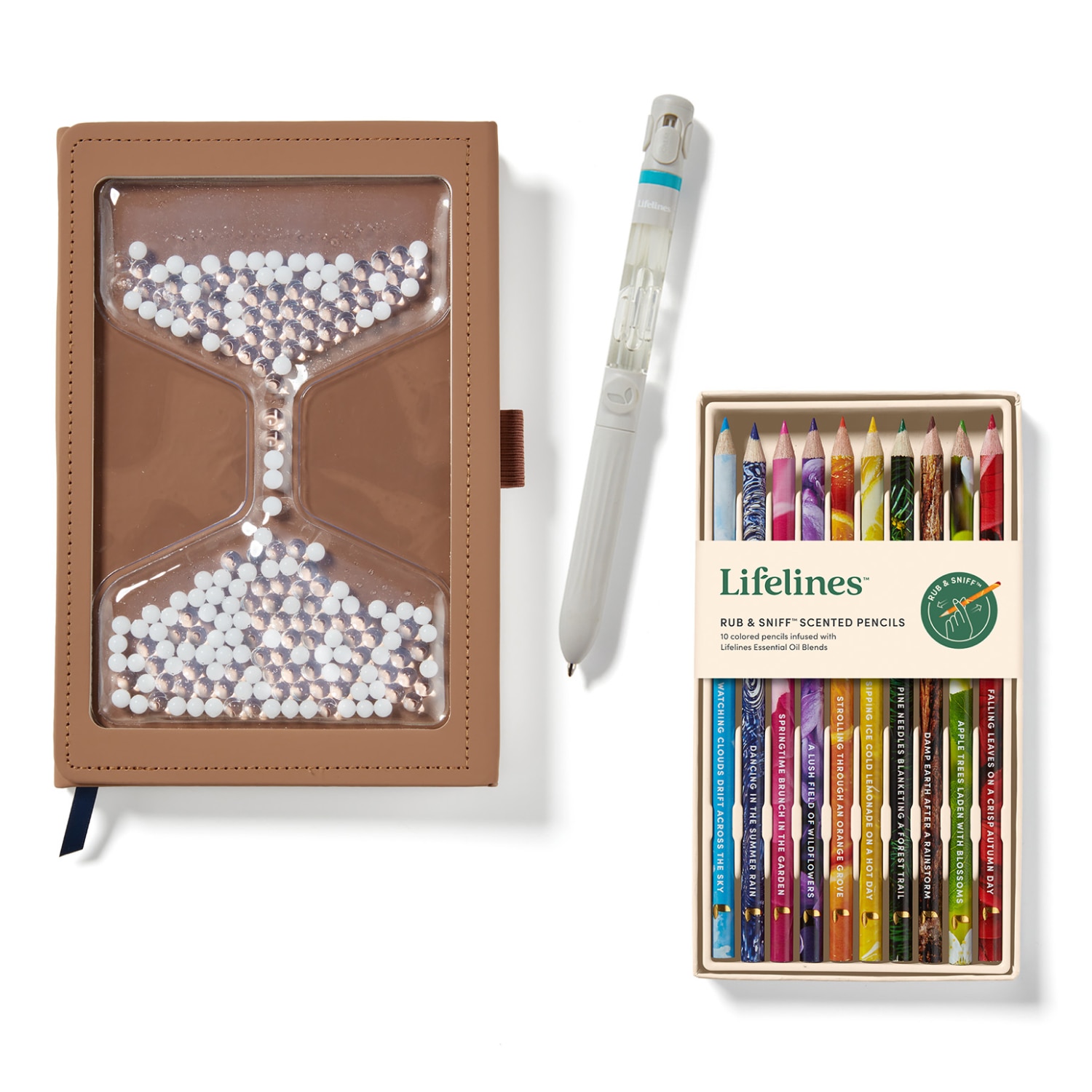 Lifelines "Find Your Flow State" Bundle - Sensory Journal, Pen Diffuser,  Scented Colored Pencils
