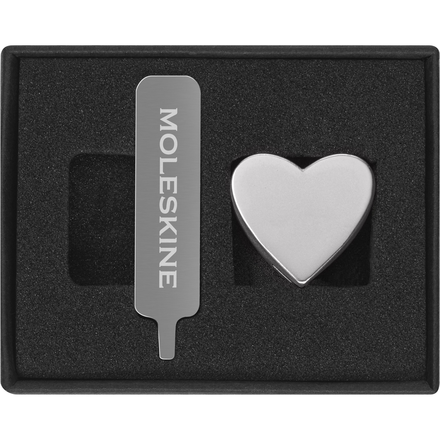 MOLESKINE PINS HEART SILVER