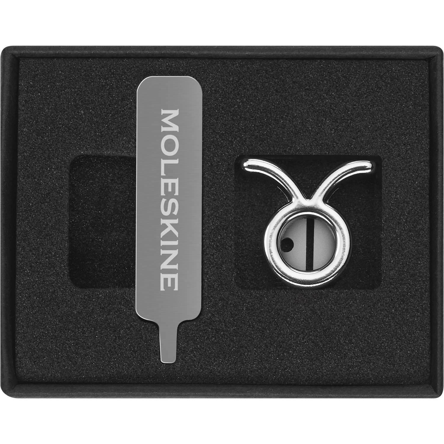 MOLESKINE PINS TAURUS SILVER