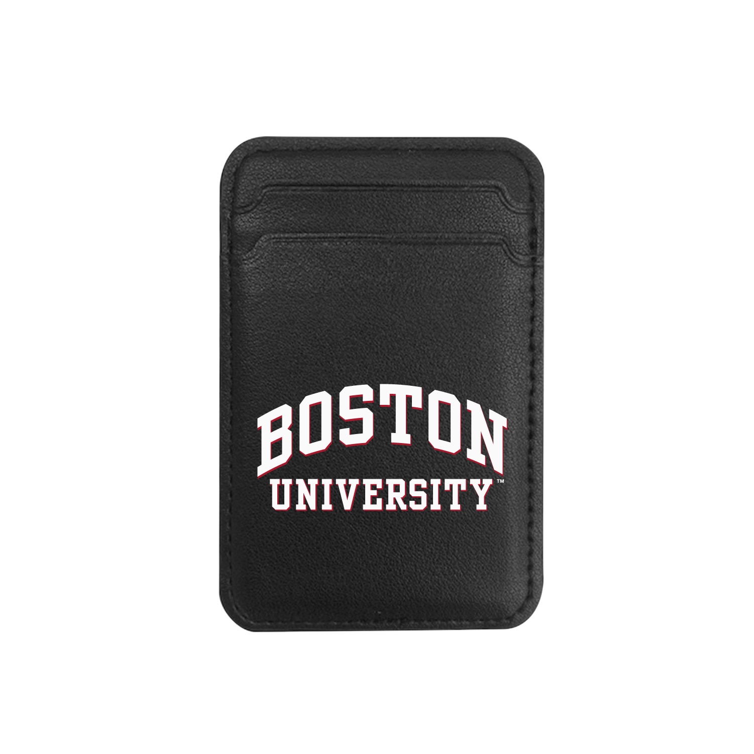 Boston University V2 - Leather Wallet Sleeve (Top Load, Mag Safe), Black, Classic V1