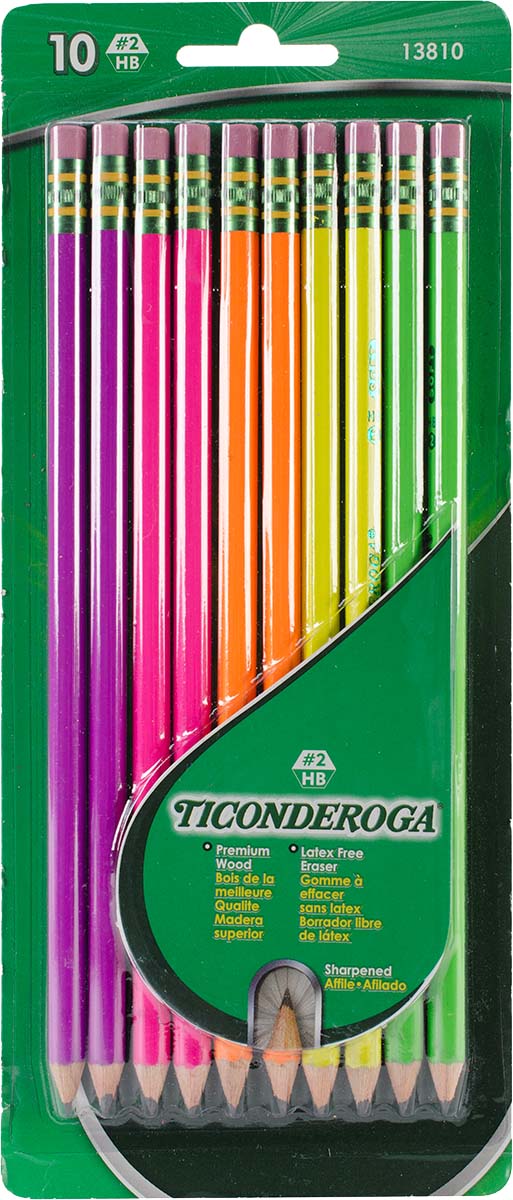 10ct Ticonderoga Neon Pre-Sharpened Pencils