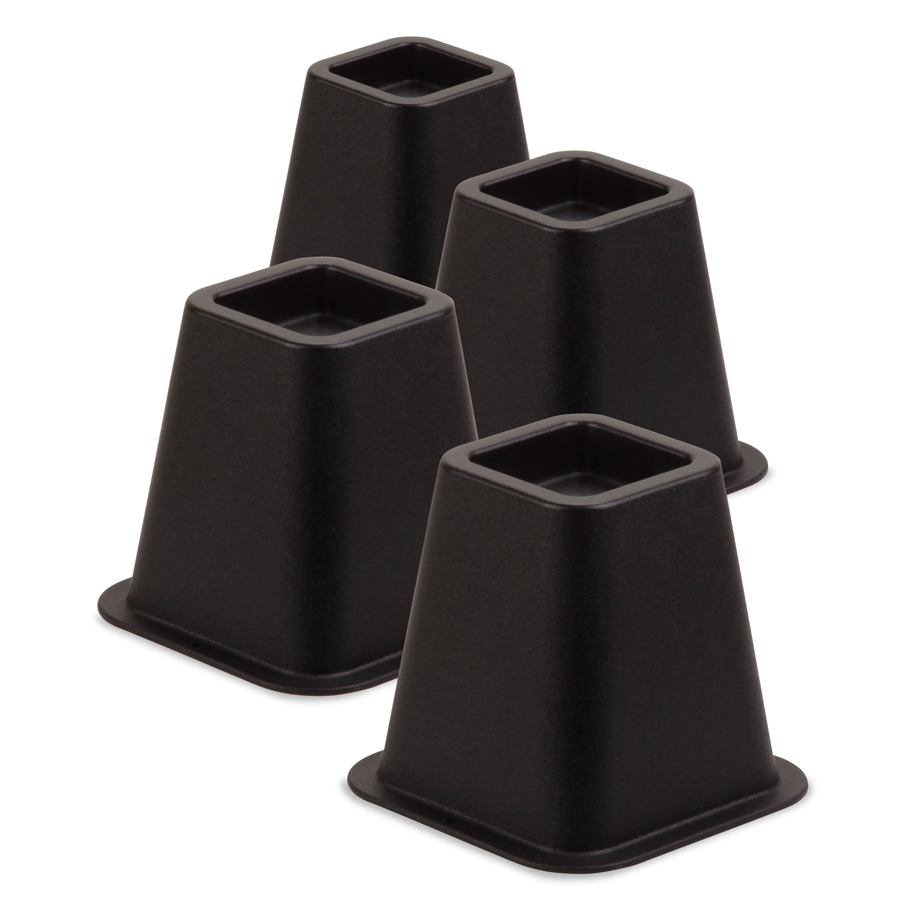 Honey Can Do Set of 4 6-Inch Square Black Bed Risers