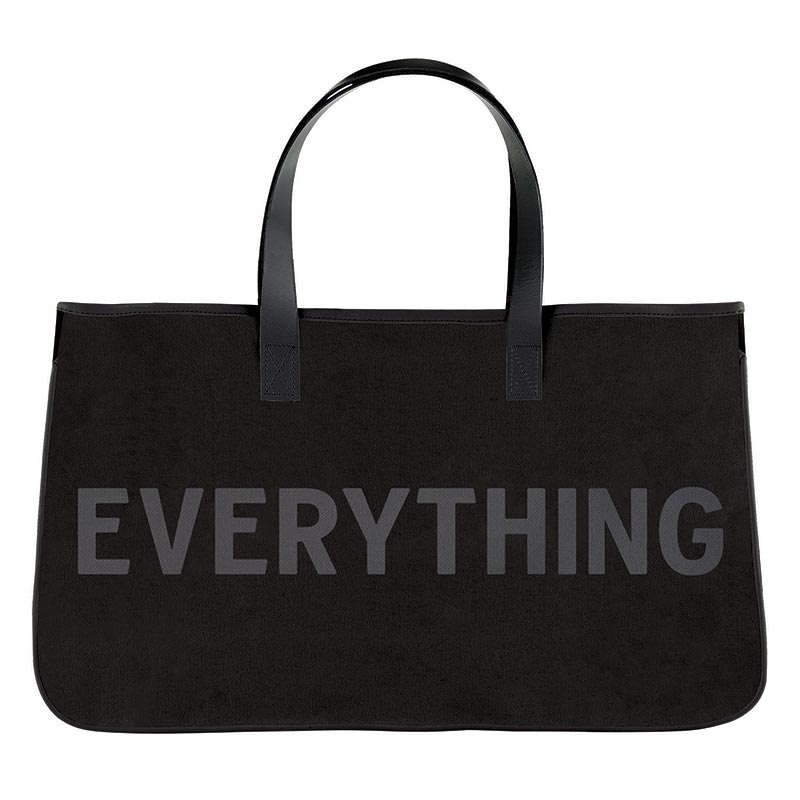 Everything Black Canvas Tote Bag
