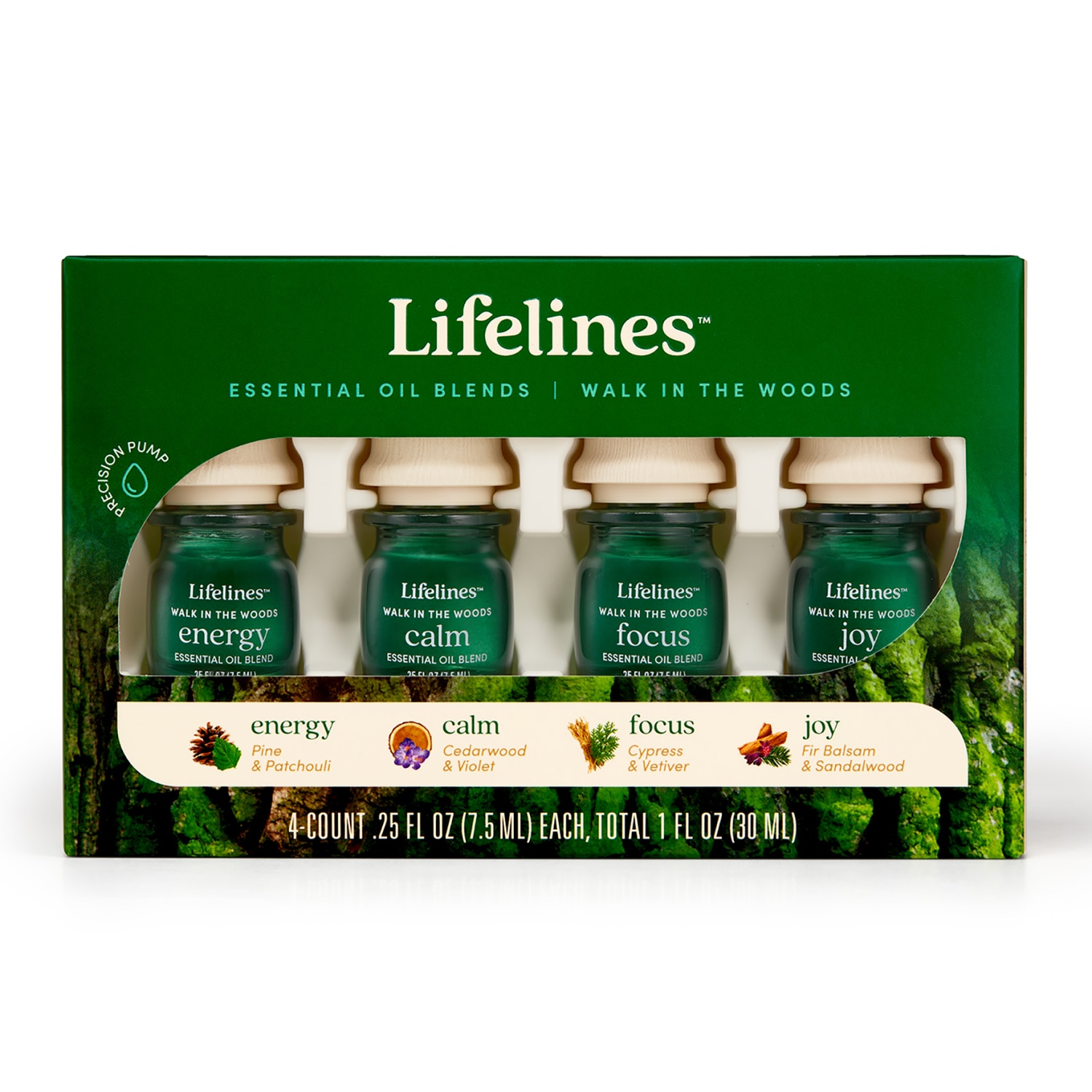 Lifelines Essential Oil Blends 4 Pack - Walk In The Woods