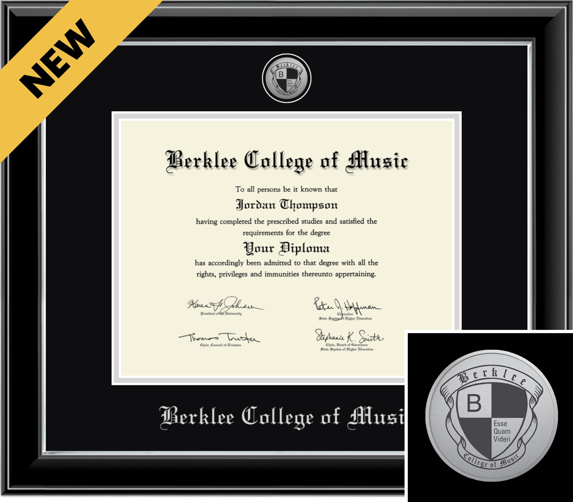 Church Hill Classics Onyx 8.5x11 Black Diploma Frame