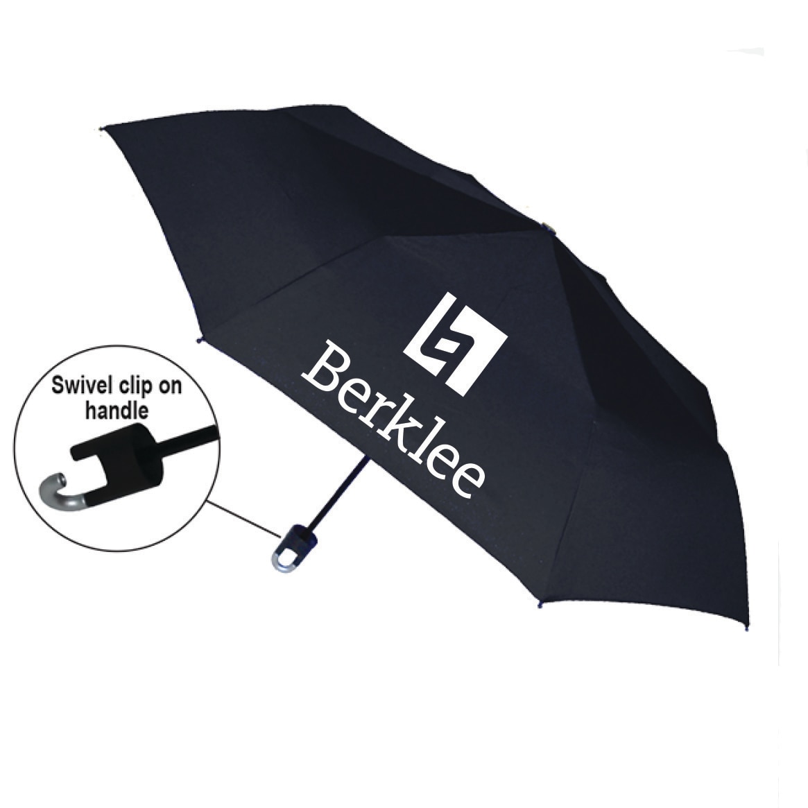 "Storm Clip" Mini Folding Emblematic Solid Umbrella 42" Coverage