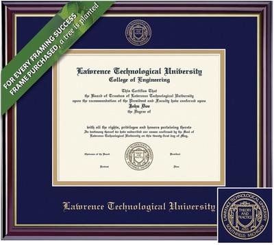 Framing Success 8.5 x 11 Windsor Gold Embossed School Seal Bachelors Diploma Frame