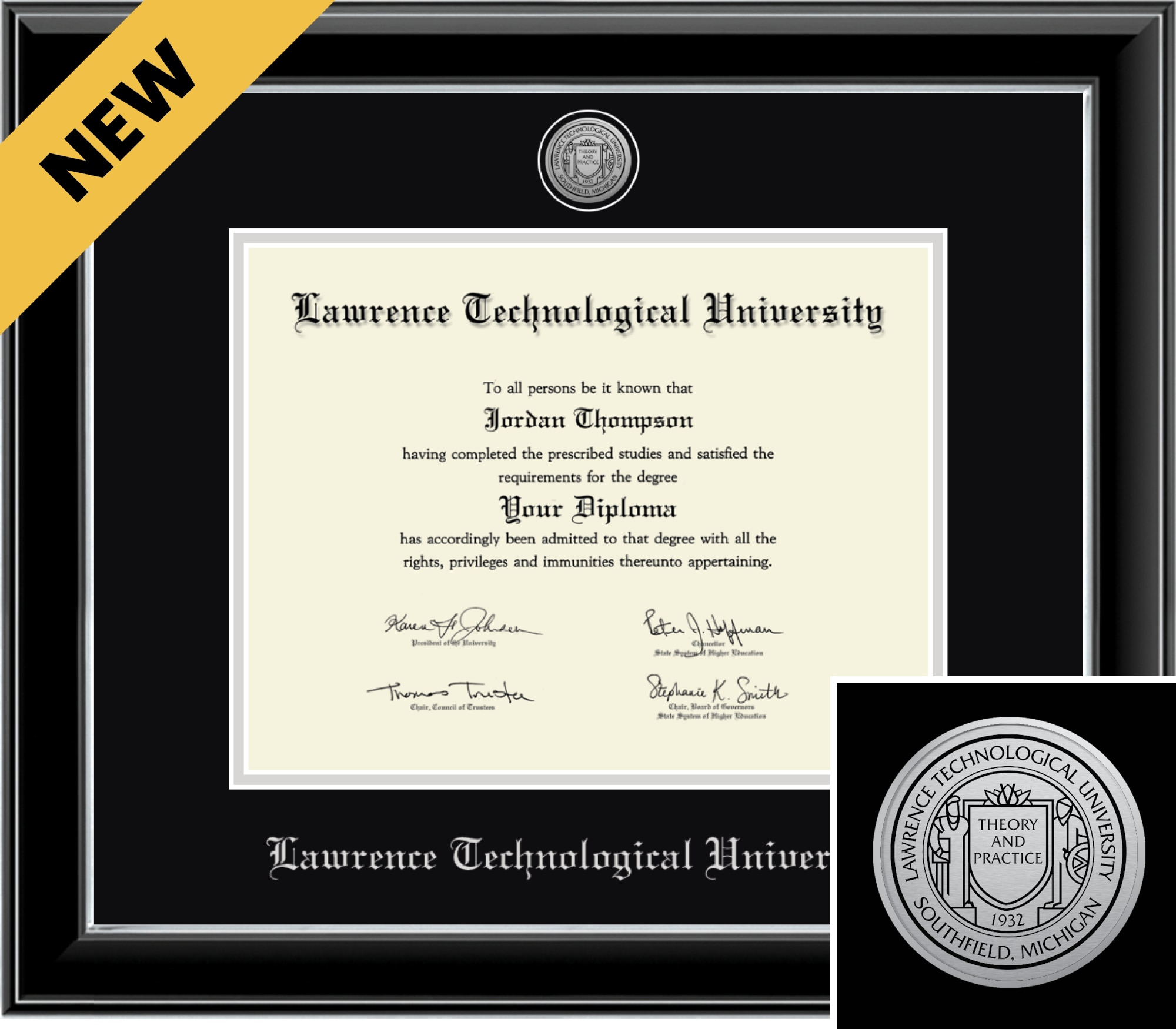 Church Hill Classics Onyx 8.5x11 Black Diploma Frame