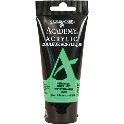 Grumbacher Academy Acrylic, 75ml Tube, Permanent Green