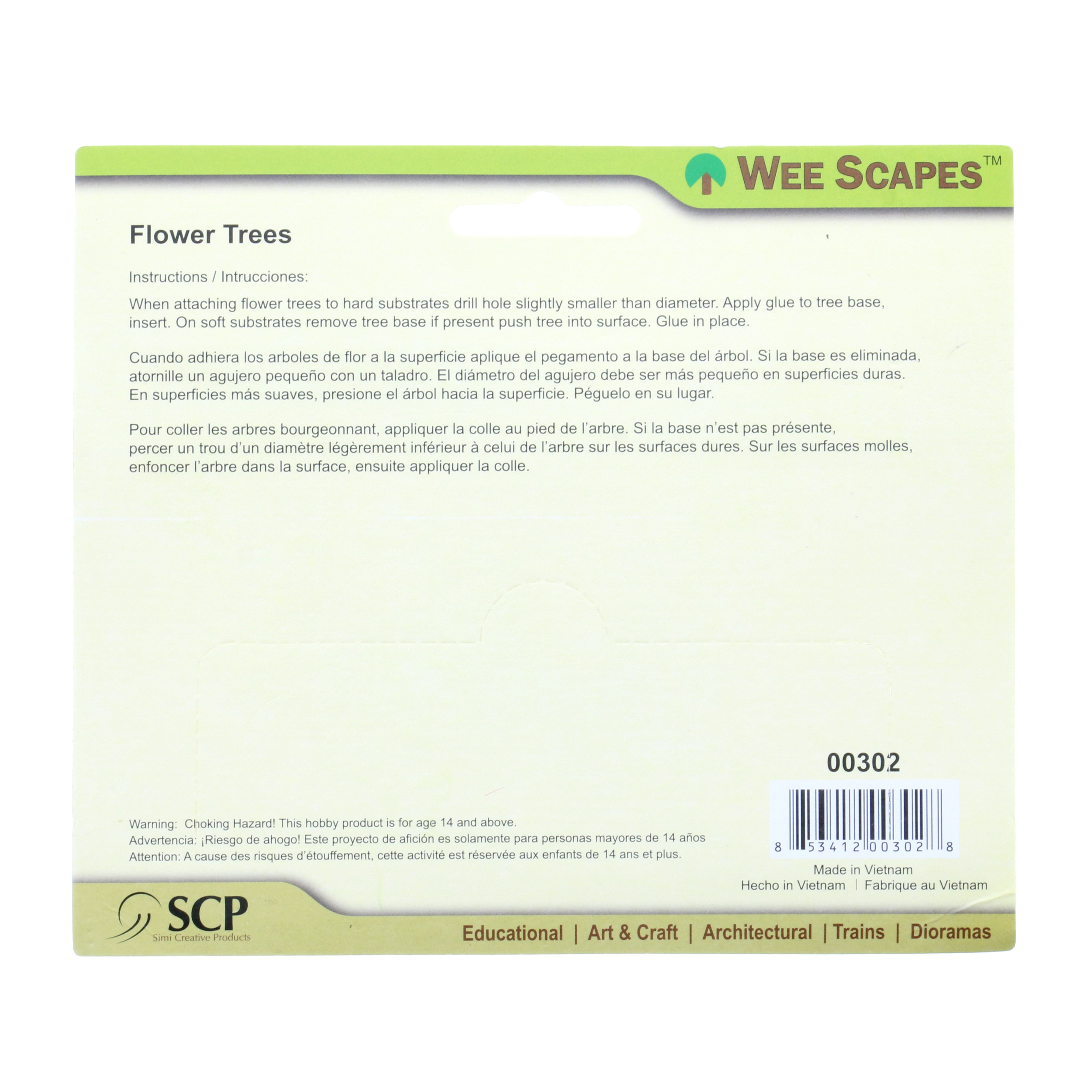 Wee Scapes Flower Trees, 1.5" to 2", 8/Pkg.