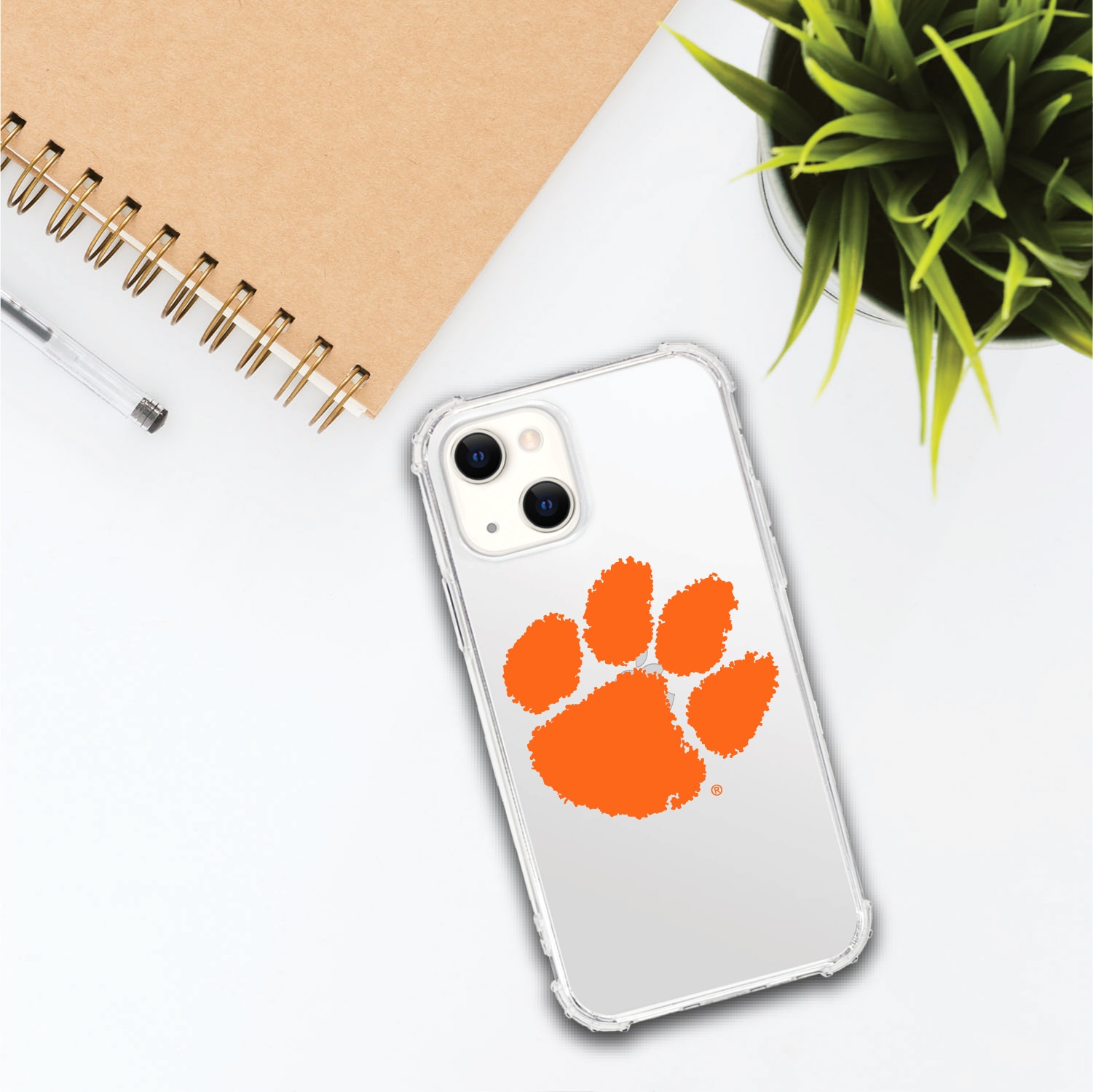Clemson University Tigers Clear Tough Edge Phone Case, Classic- iPhone 13