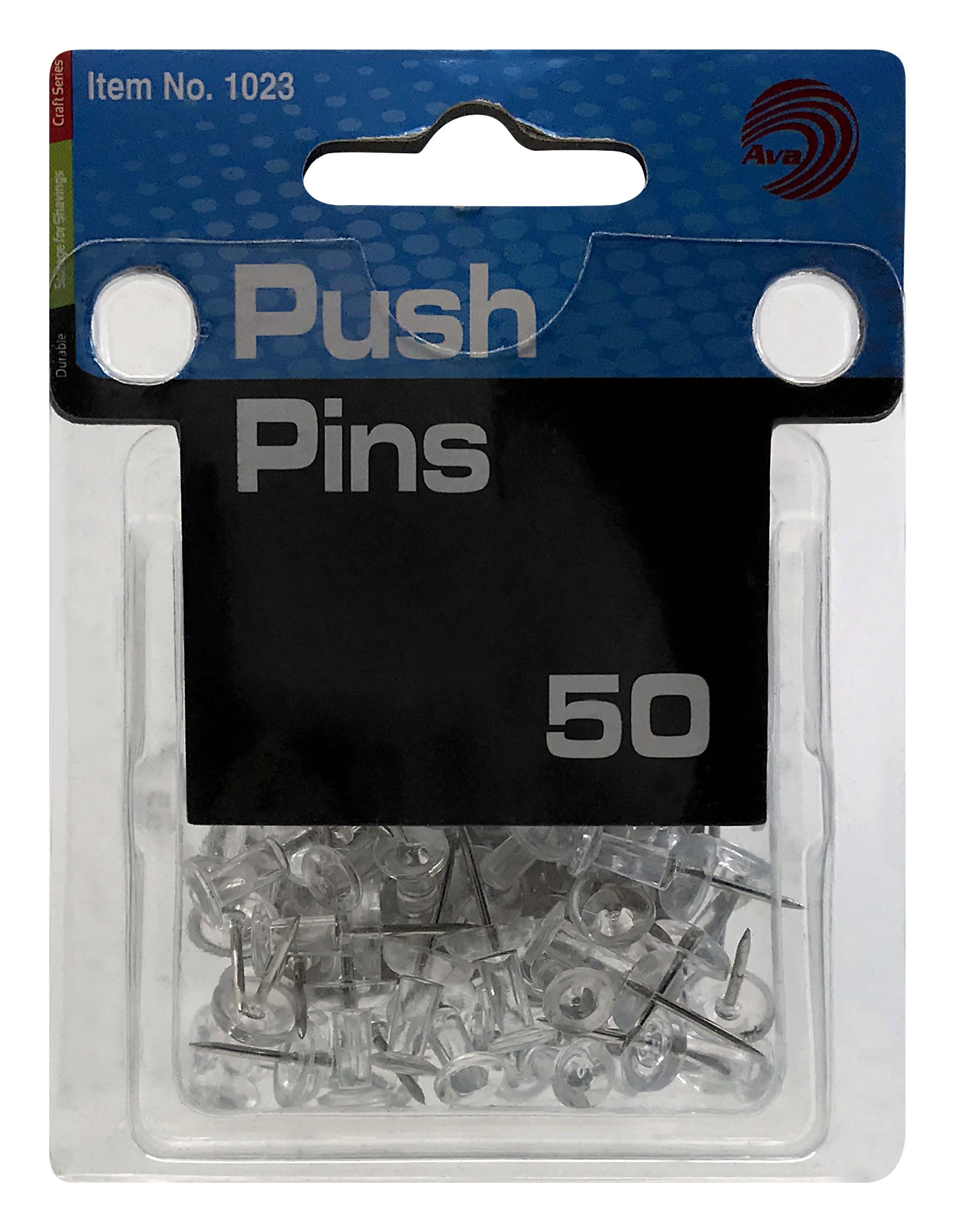 Avantix Push Pins Clear 50Ct