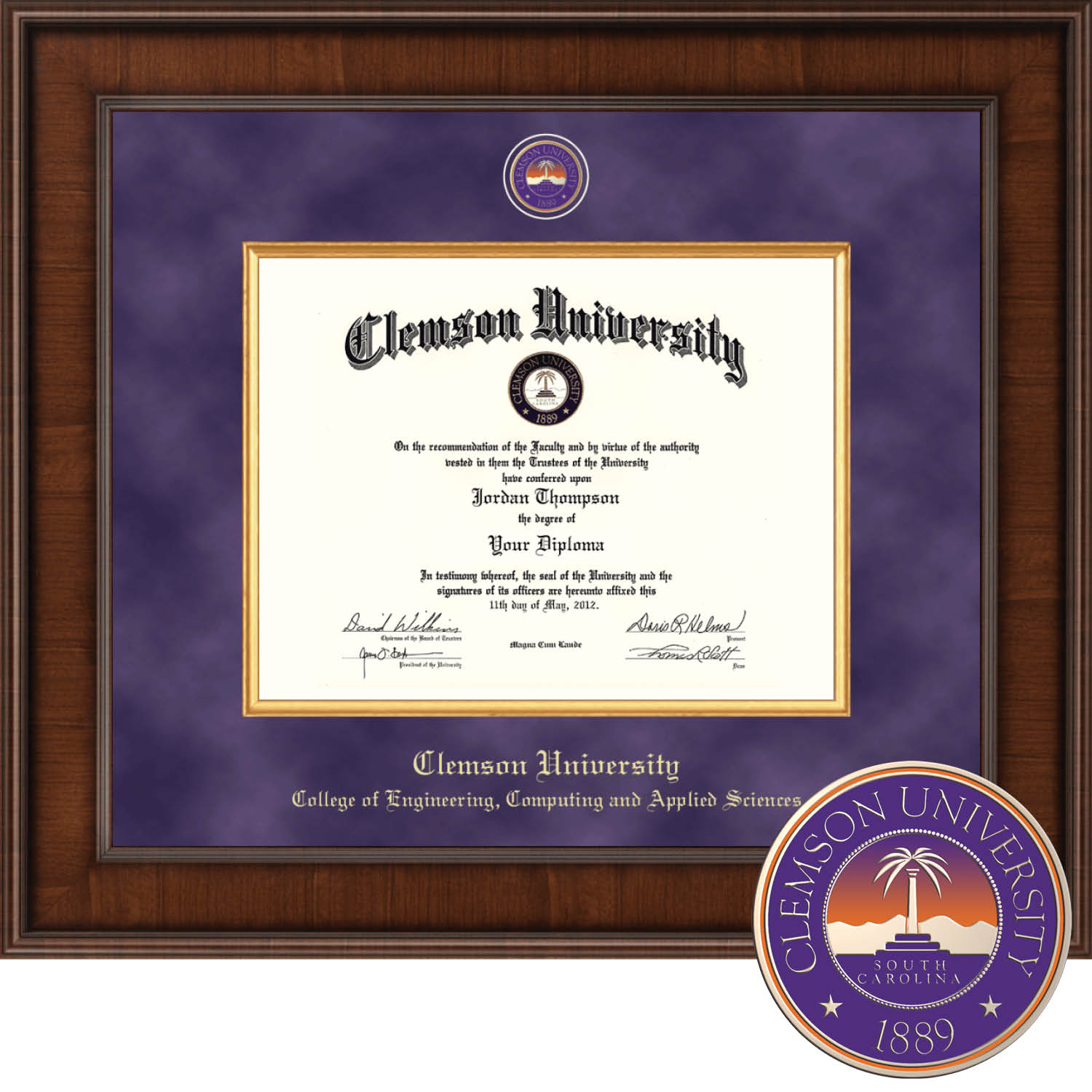 Church Hill Classics 8.5x11, Presidential, Walnut, Engineering, Diploma Frame