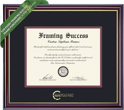 Framing Success 9 x 12 Windsor Embossed School Name Public Policy Diploma Frame