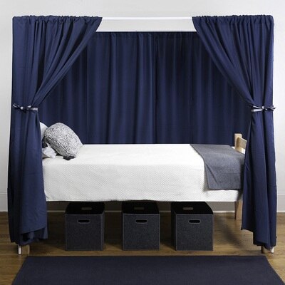 White Campus Canopies with Four Navy Panels